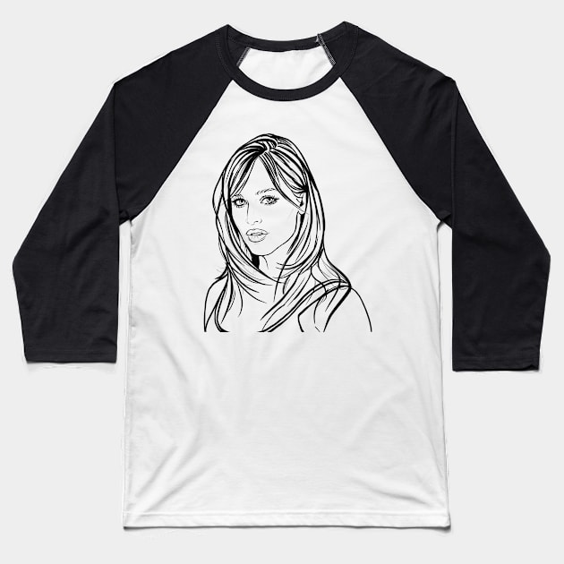 Jennifer Garner Baseball T-Shirt by Svetlana Pelin